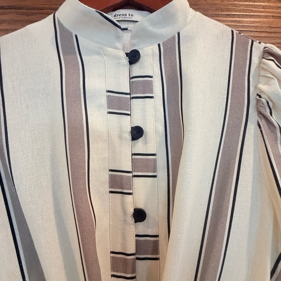 Dress To Park Stripe Linen Print Jacket with Black Accents NWT - Picture 9 of 13